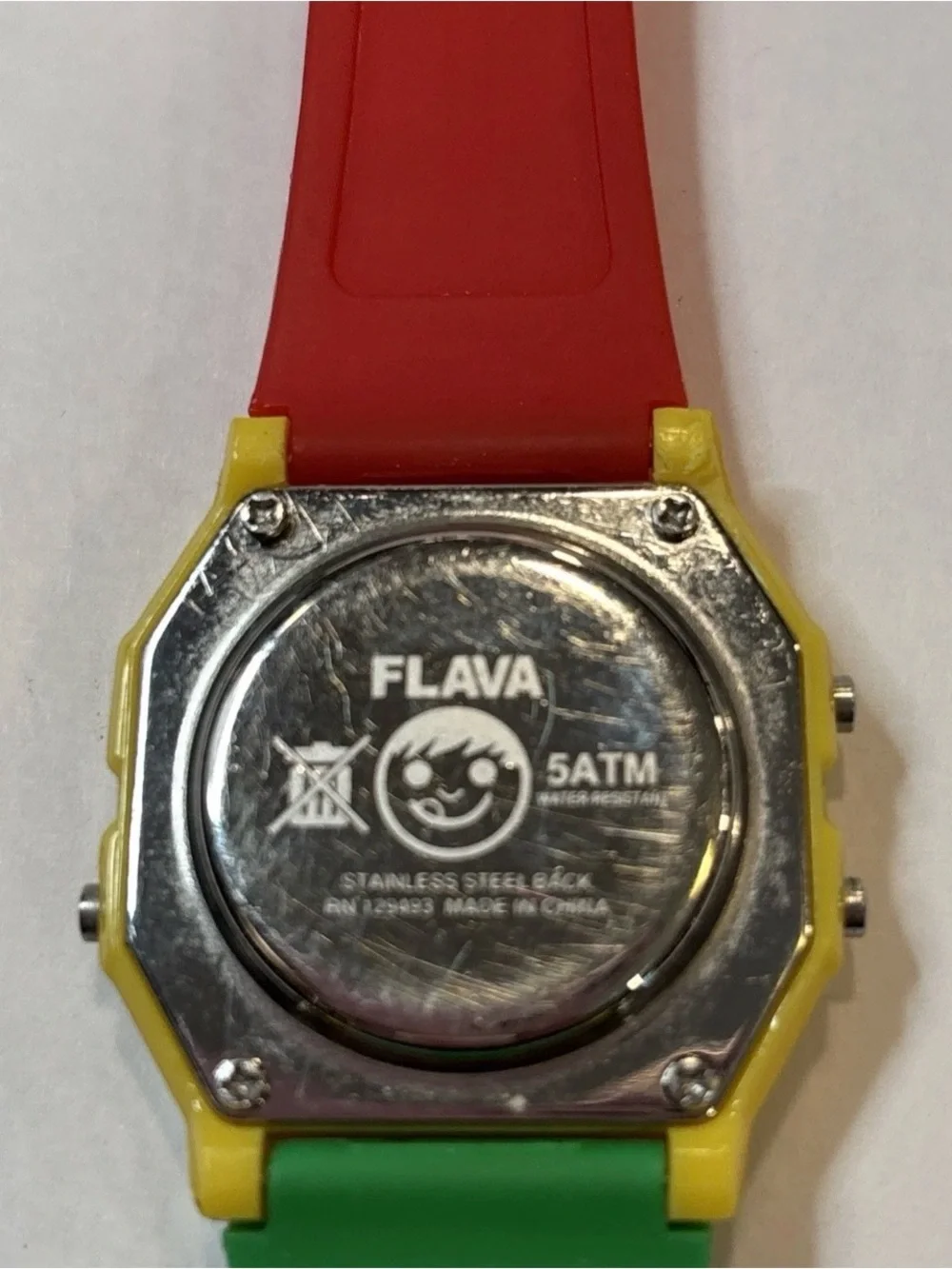 Neff Flava Digital Watch Rasta Colors New Battery Silicone Band Works